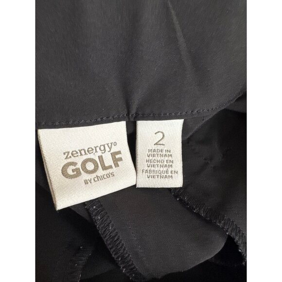 Chicos 2 zenergy golf  Black Cropped Pants Womens Size large pockets hiking - Picture 5 of 5